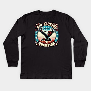 Air Kicking Champion Kids Long Sleeve T-Shirt